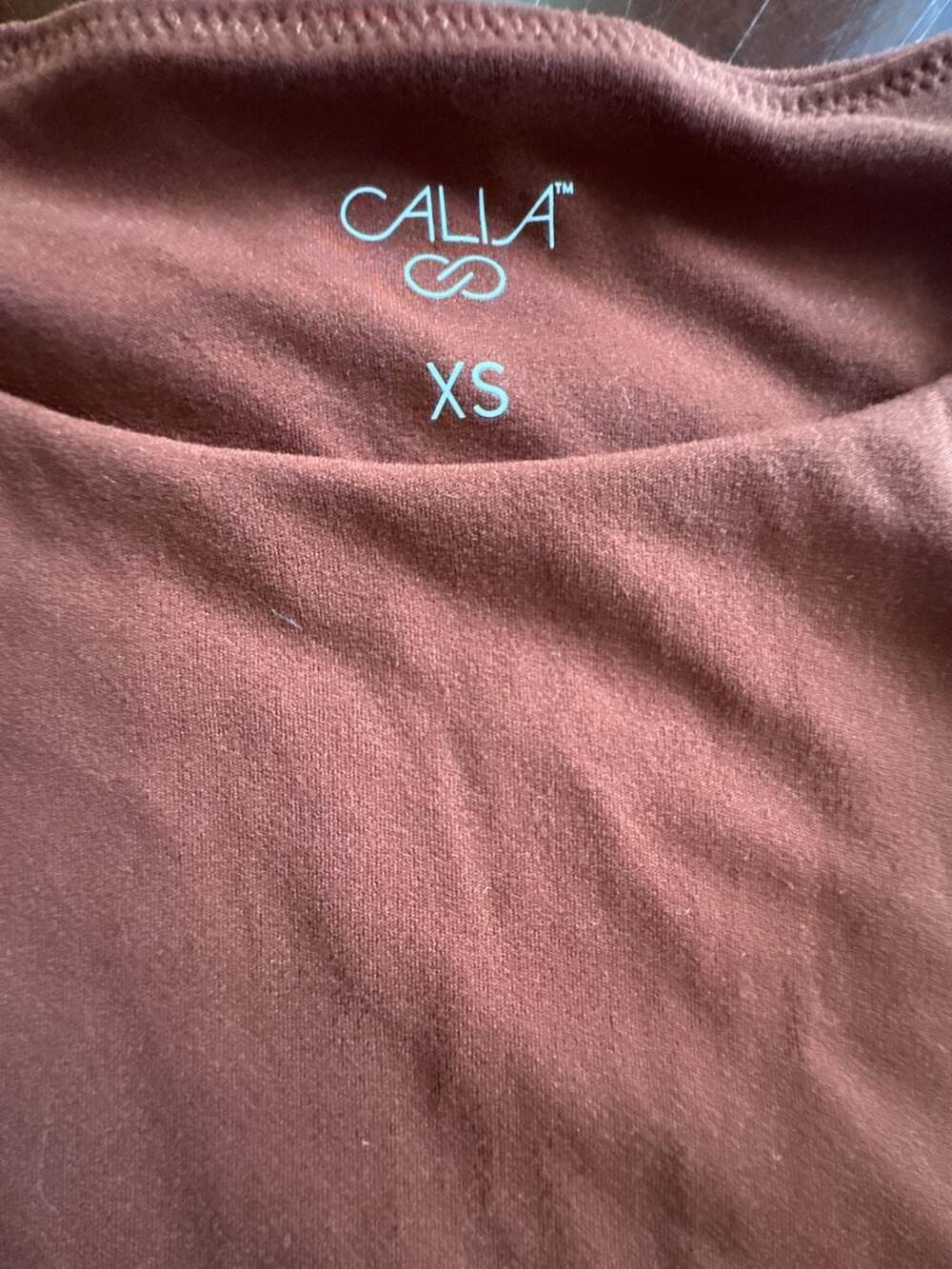 NWT CALIA Inspire Mock Neck Bodysuit Women’s XS Rust Stretch Athleisure